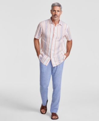 Club Room - Men's Linden Stripe Linen Shirt