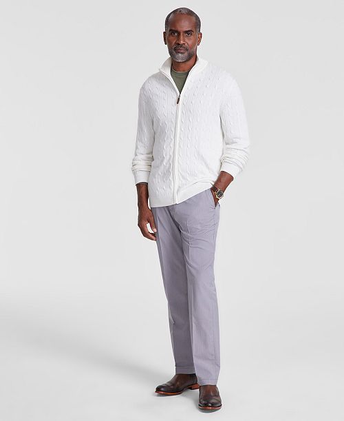 alfani Club Room Men's Cable-Knit Full-Zip Sweater Created for Macy's Men's Fashion & Accessories