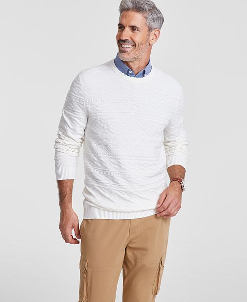 alfani Club Room Men's Stitched Crewneck Sweater Created for Macy's Men's Fashion & Accessories