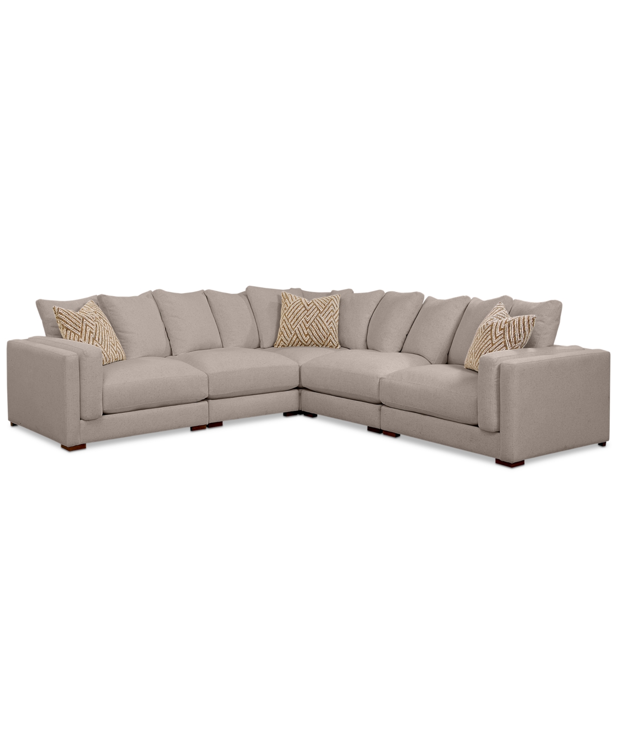 Macy's Barlien 4-pc. Modular Fabric Sectional, Created For  In Oatmeal