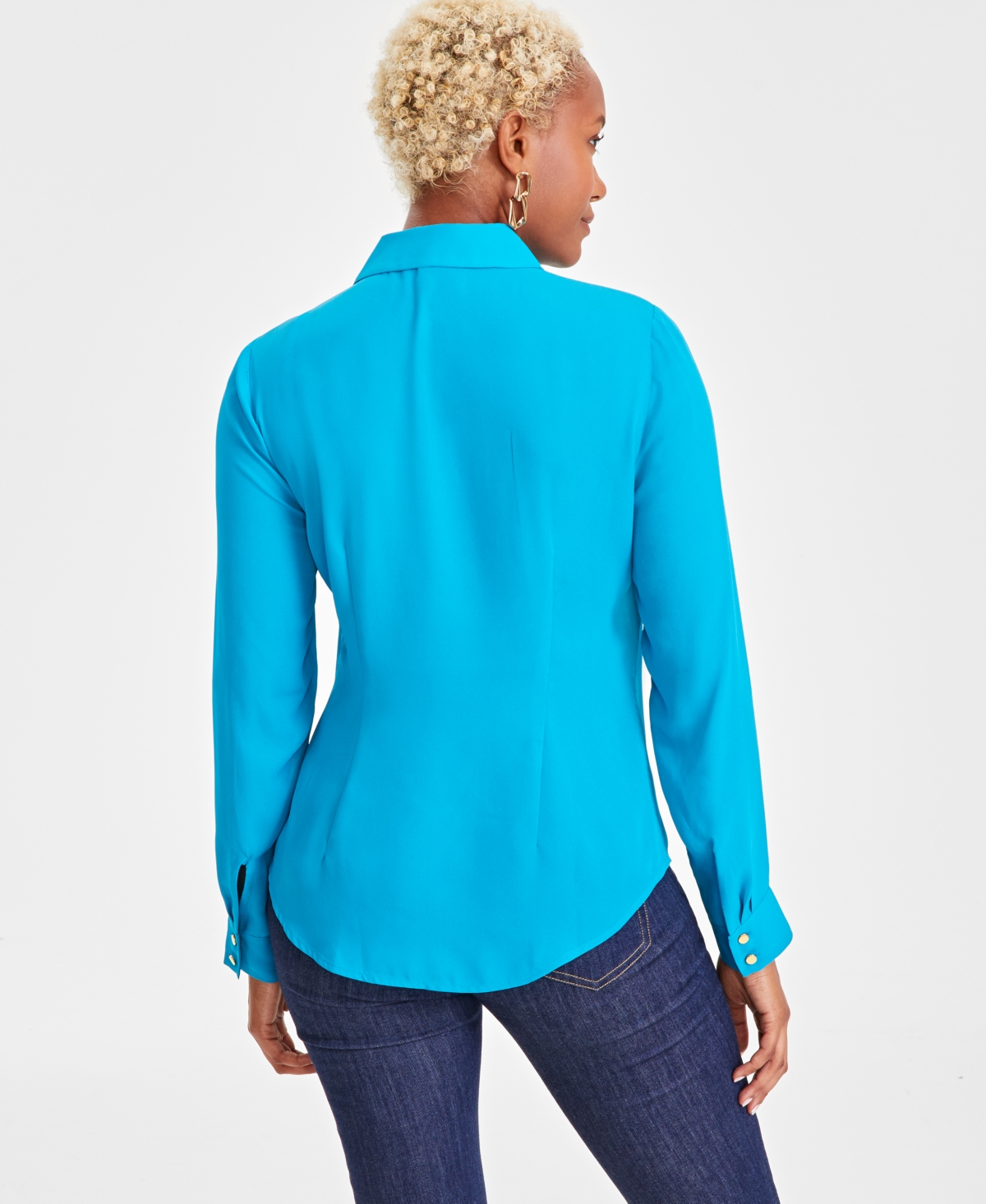 I.n.c. International Concepts Women's Collared Button-Down Blouse, Xs-3X, Created for Macy's