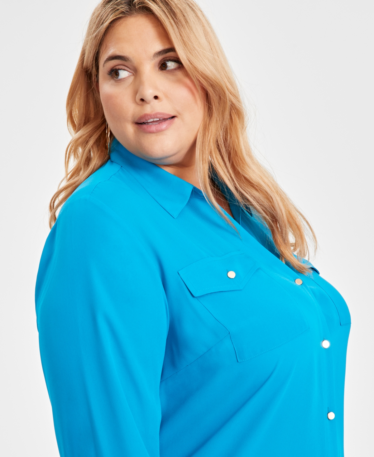 I.n.c. International Concepts Women's Collared Button-Down Blouse, Xs-3X, Created for Macy's