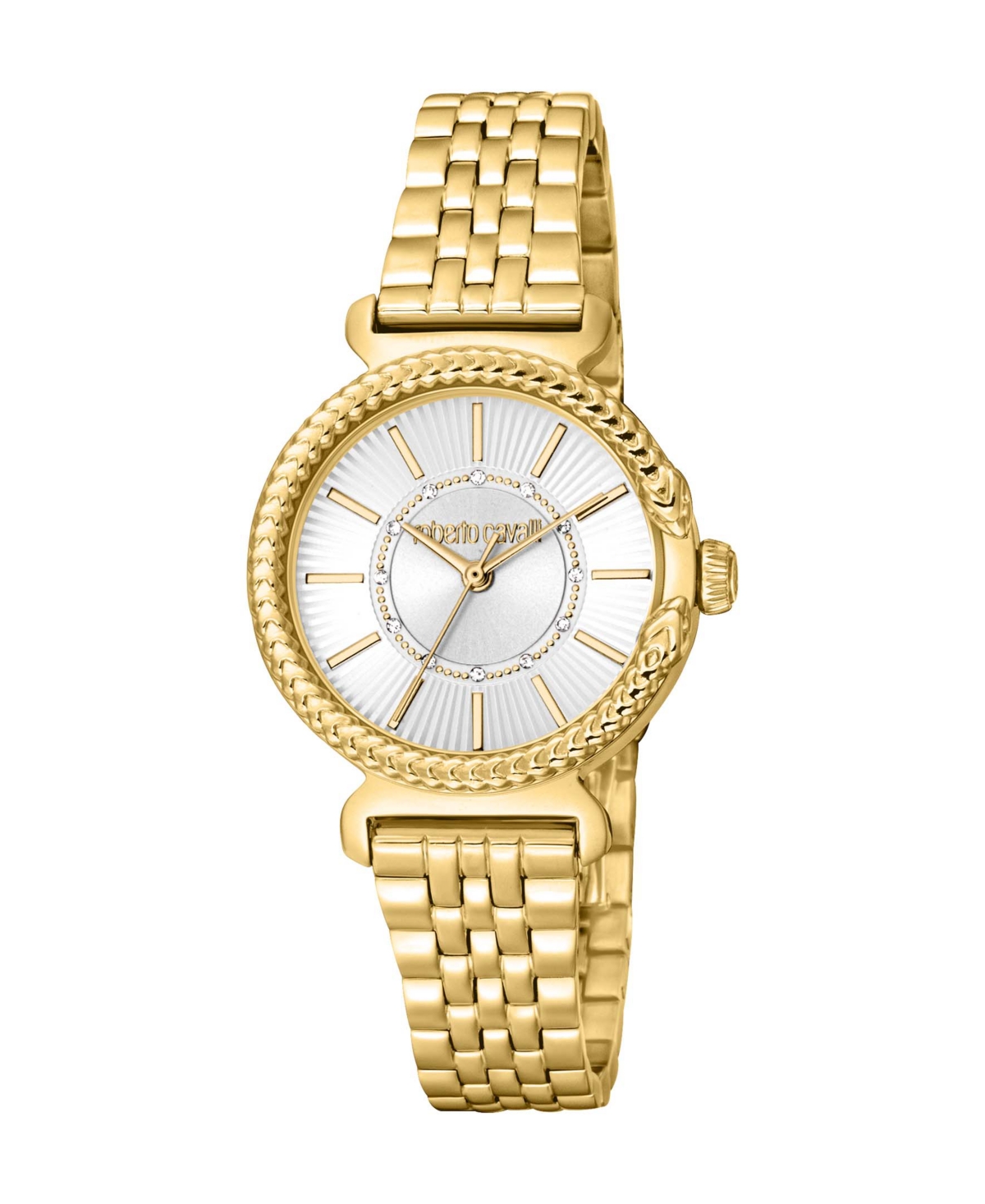 ROBERTO CAVALLI WOMEN'S QUARTZ GOLD-TONE STAINLESS STEEL WATCH 30MM 