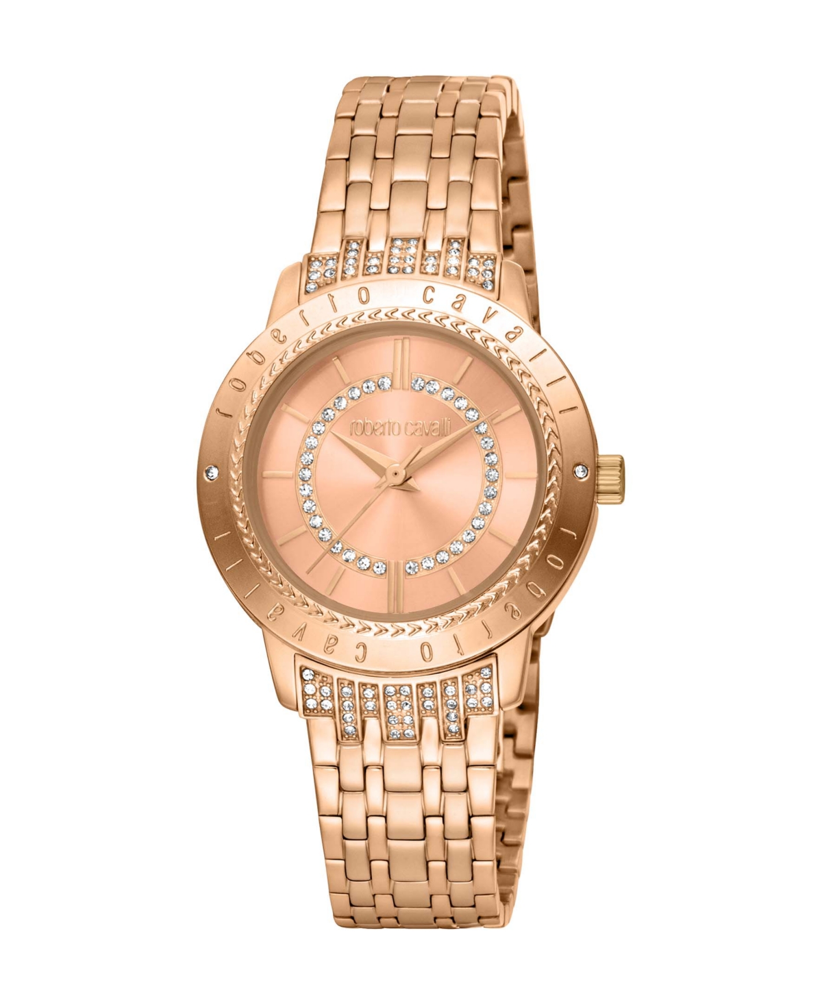 ROBERTO CAVALLI WOMEN'S QUARTZ ROSE-GOLD STAINLESS STEEL WATCH 32MM 