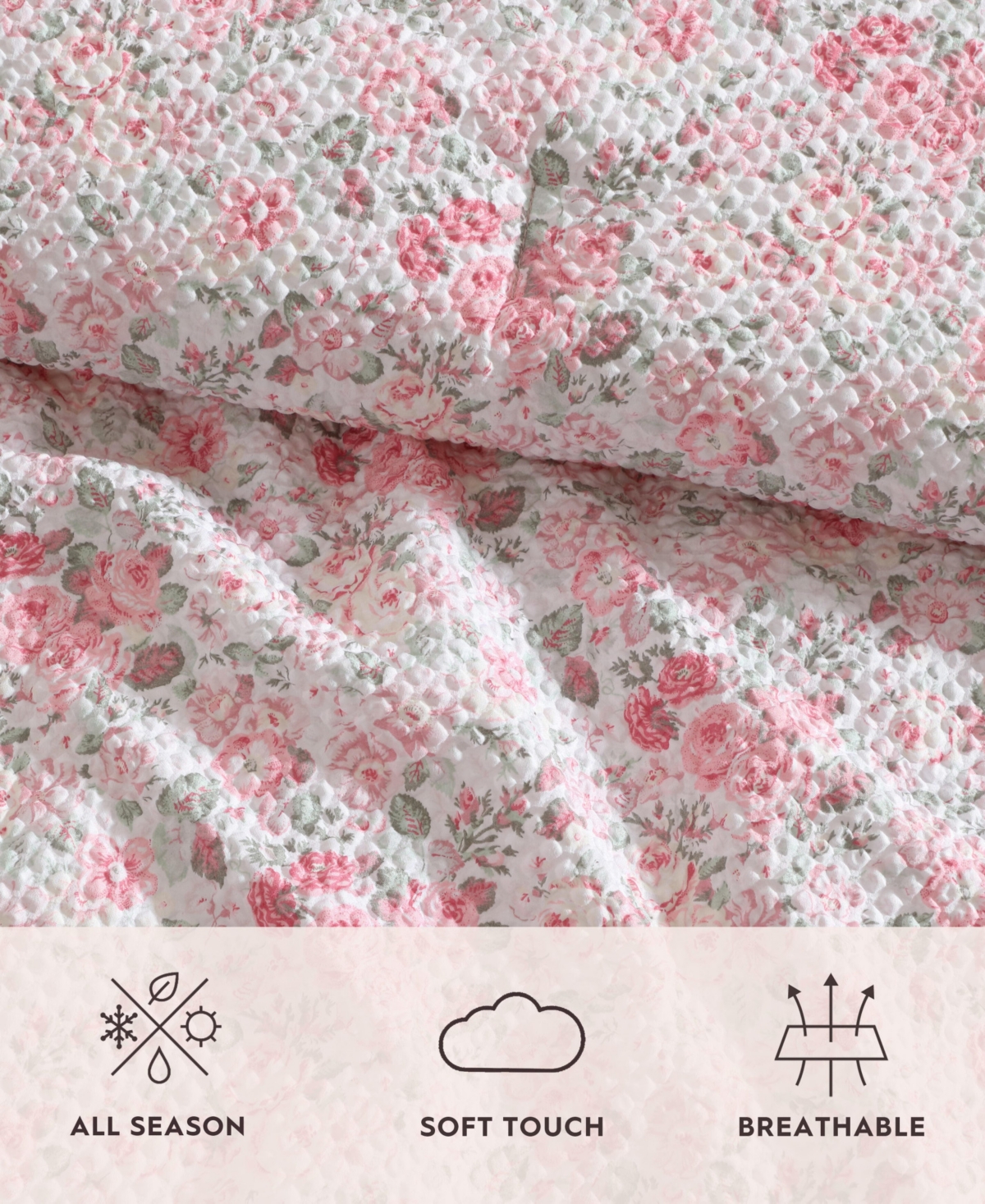 Shop Laura Ashley Quartet 6 Piece Comforter Set, Twin In Pink,green