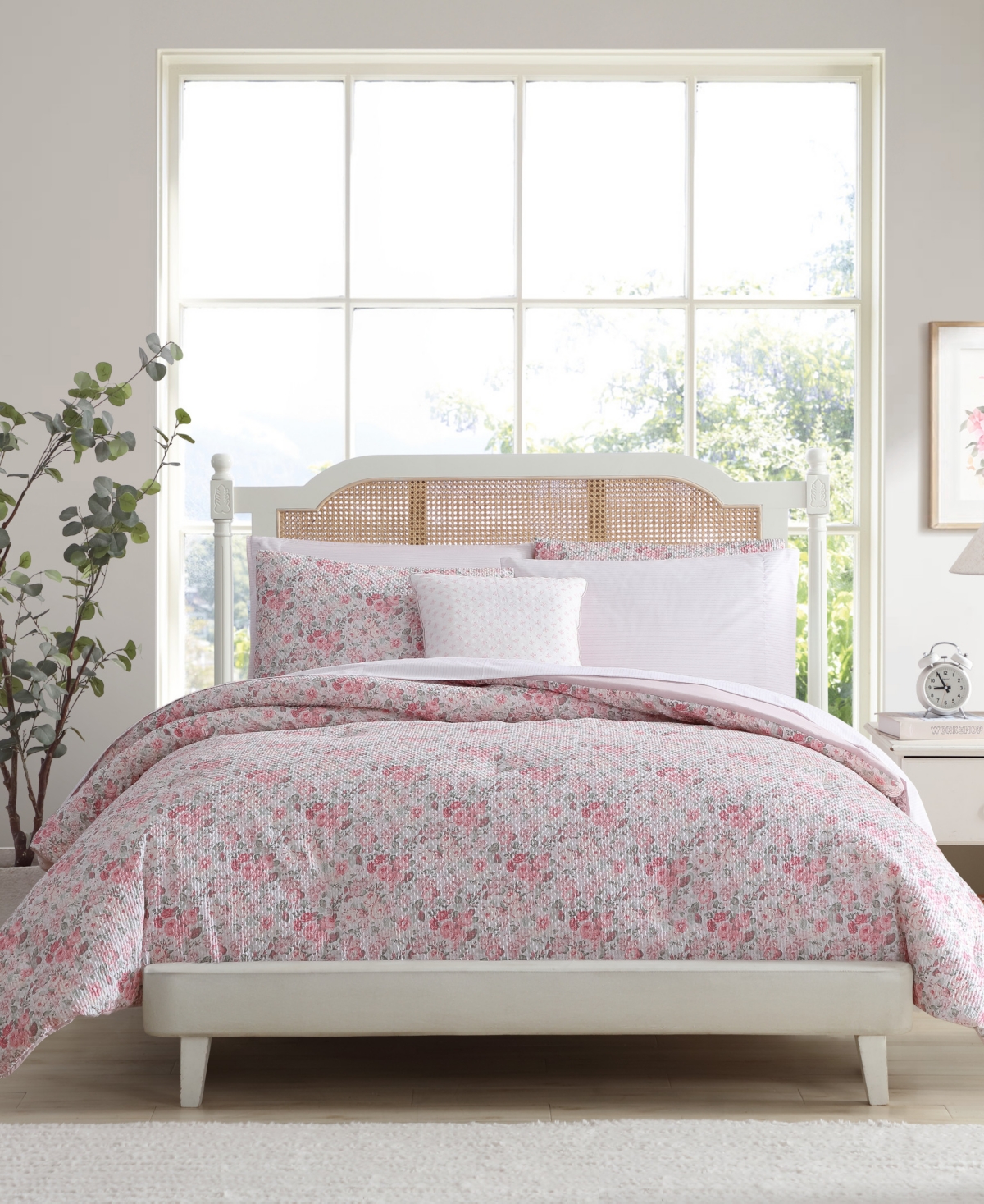 Shop Laura Ashley Quartet 6 Piece Comforter Set, Twin In Pink,green
