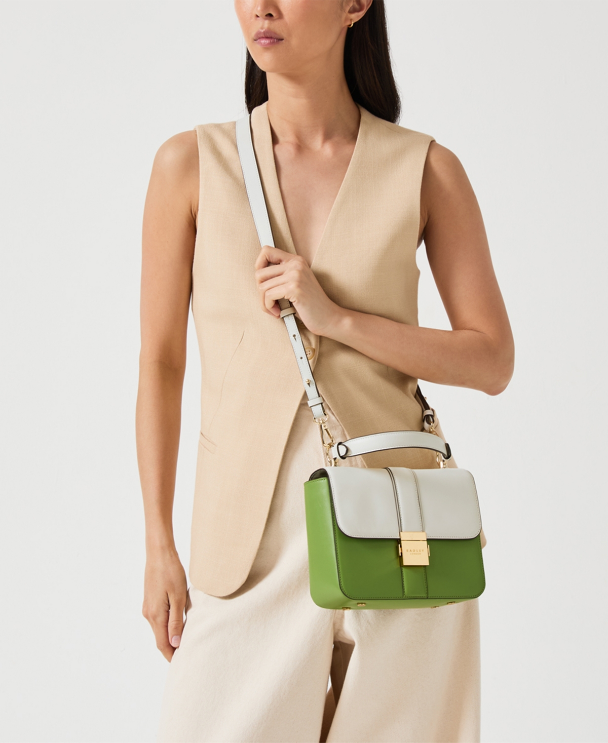 Radley London Hanley Close  Color Block Medium Flap Over Grab Handbag