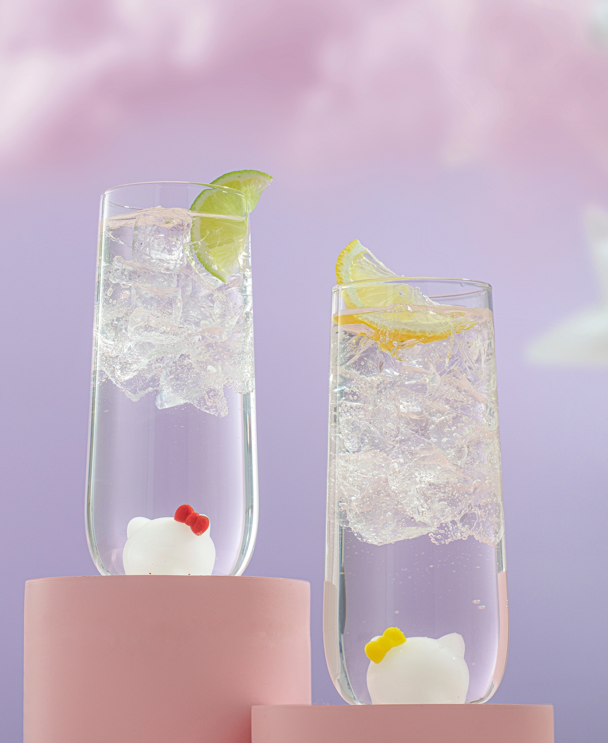 JOYJOLT SANRIO HELLO KITTY STEMLESS TALL GLASSES, SET OF 2 