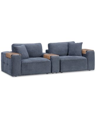 Nycolle 3-Pc. Modular Fabric Sofa with Console