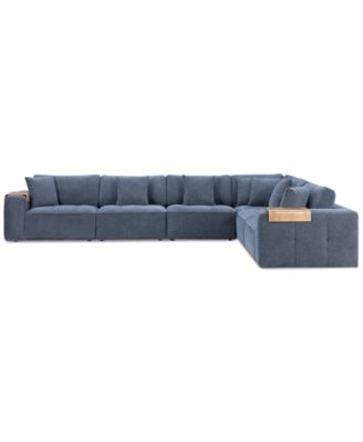 CLOSEOUT! Nycolle 6-Pc. Modular Fabric L-Shape Sectional