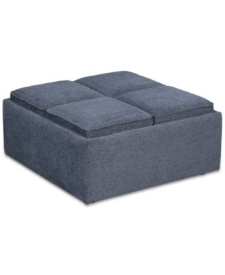 Nycolle Fabric Ottoman with Reversible Trays