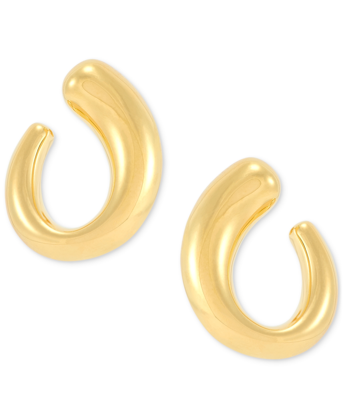 Macy's Polished Graduated Oval Spiral Earrings In 14k Gold In Gold