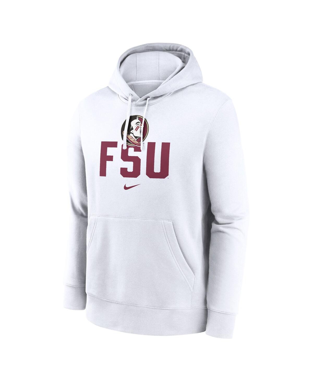 Nike Men'sFlorida State Seminoles Primetime Club Fleece Pullover Hoodie - White
