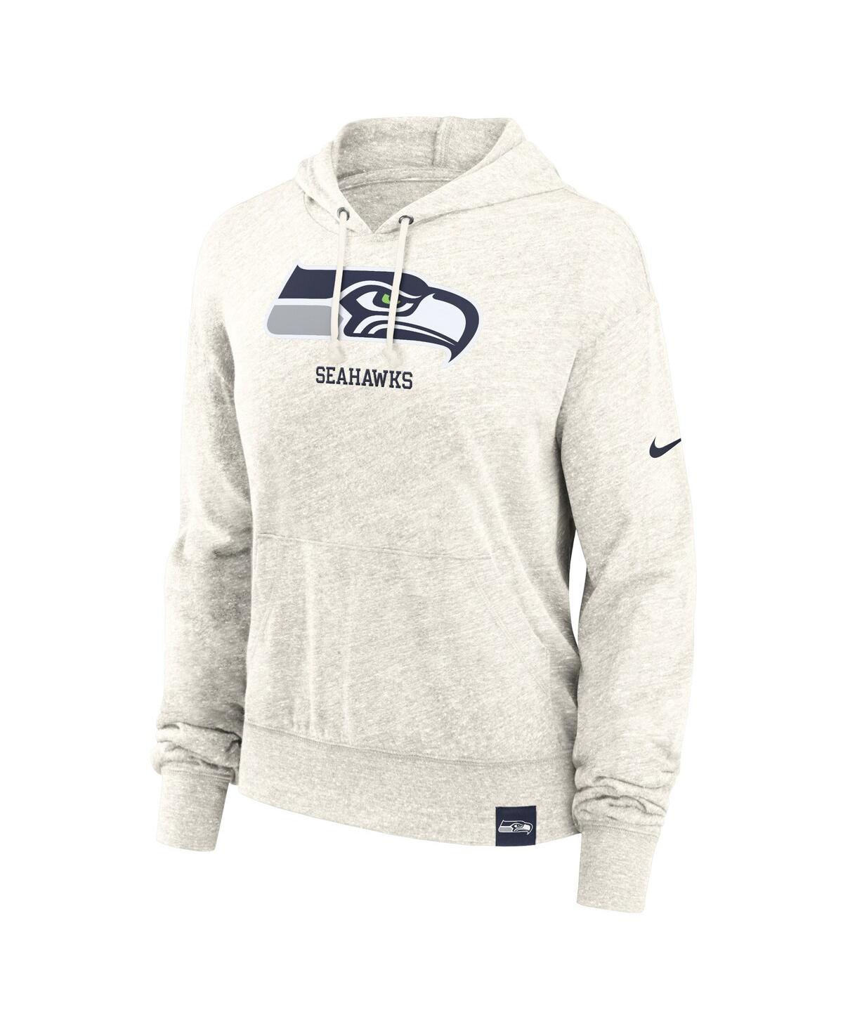 Nike Women'sSeattle Seahawks Gym vintage-like Logo Pullover Hoodie - Cream