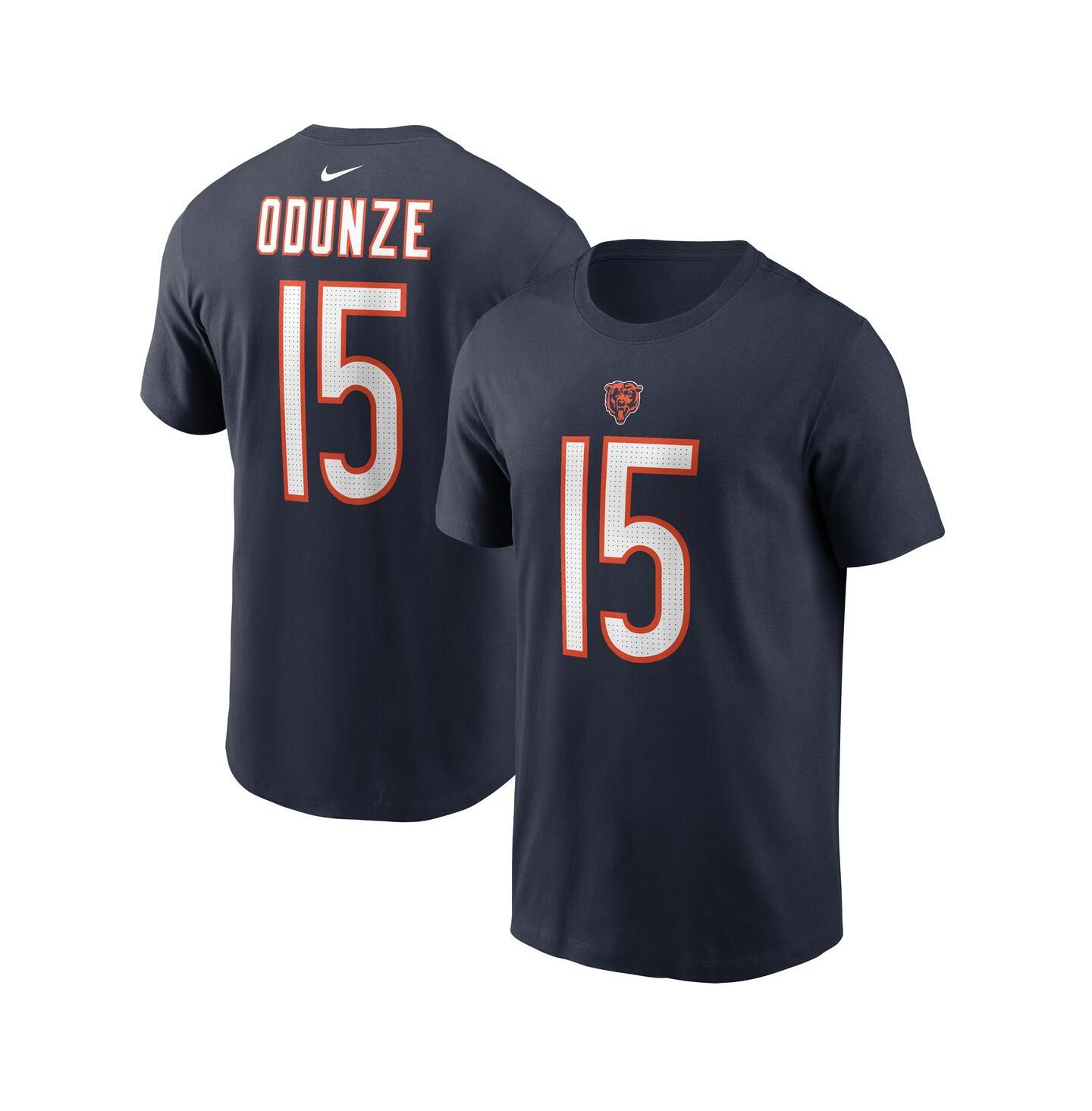 Мужская футболка Nike Rome Odunze Navy Chicago Bears 2024 NFL Draft First Round Pick Name & Number — фото 1