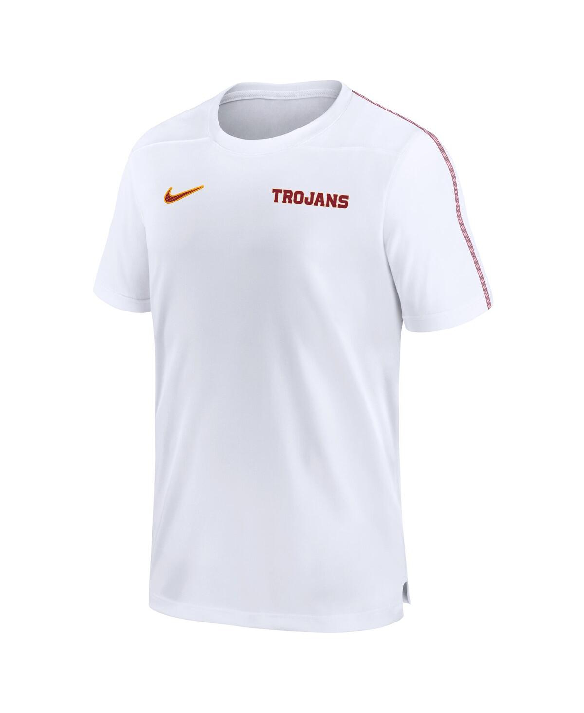 Nike Men's White Usc Trojans 2024 Sideline Coach Performance T-shirt In White,crimson