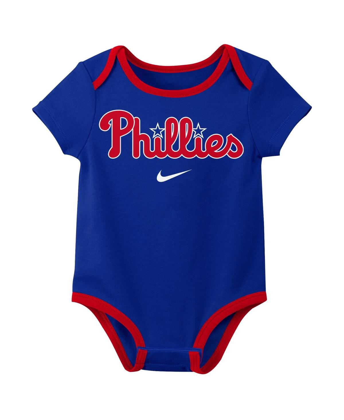 Nike Baby Boys and Girls Philadelphia Phillies Authentic Collection Three-Pack Bodysuit Set
