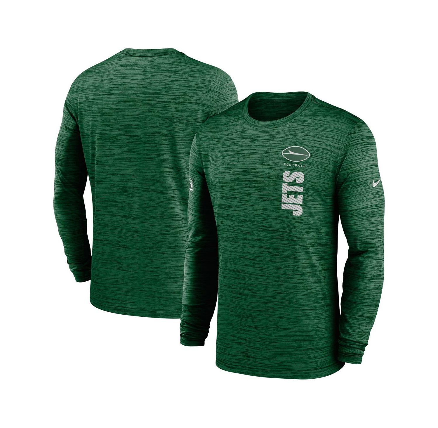 Men's Green New York Jets 2024 Sideline Velocity Performance Long Sleeve T-Shirt