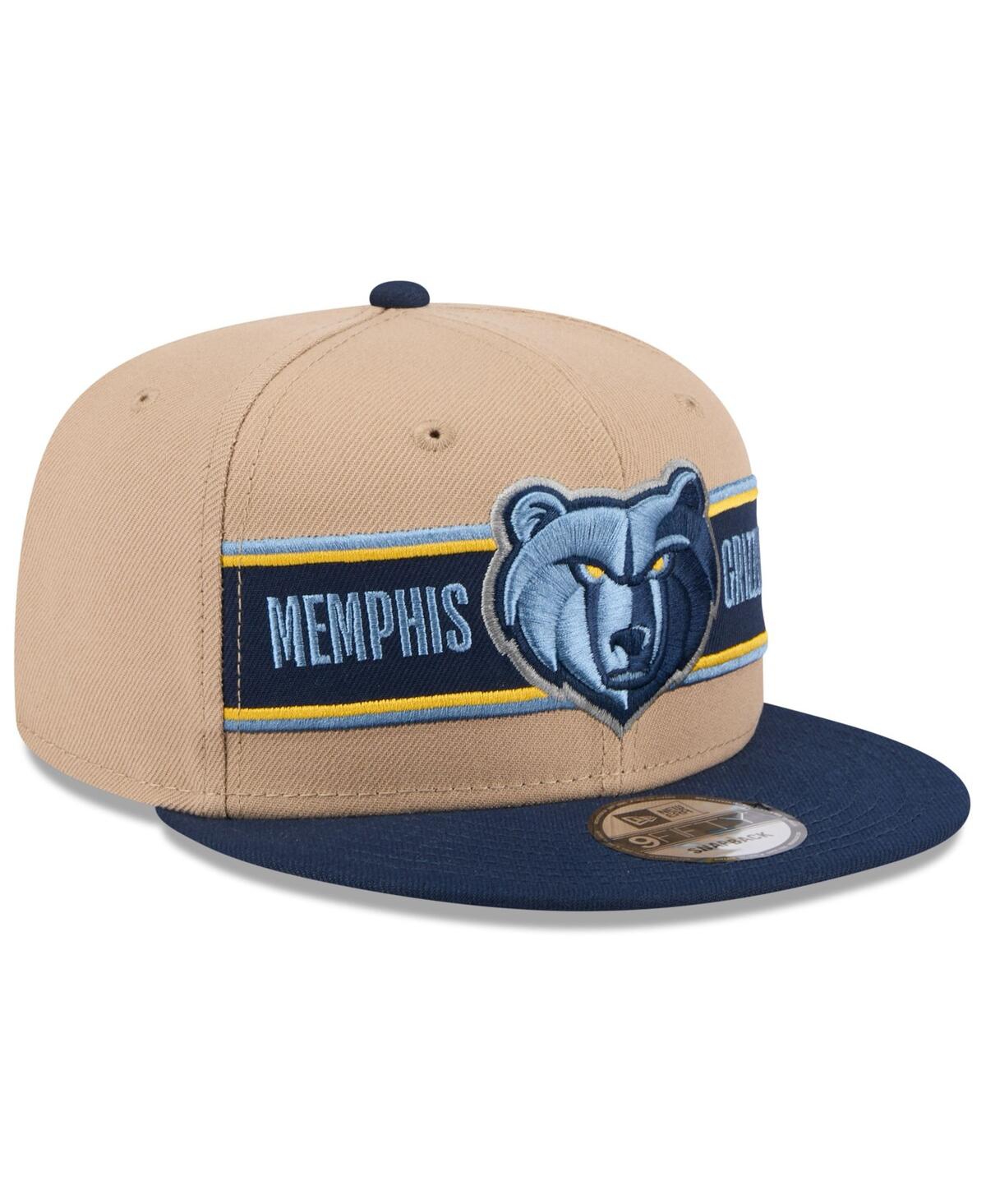 New Era Men'sNavy Memphis Grizzlies 2024 Nba Draft 9FIFTY Snapback Hat - Tan, Navy