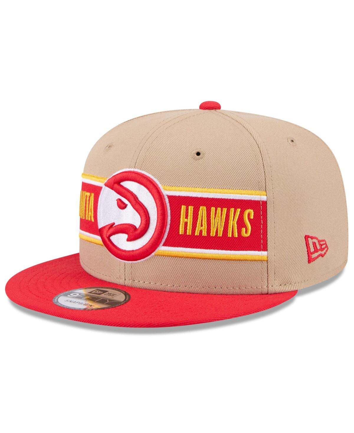 New Era Men's Tan/red Atlanta Hawks 2024 Nba Draft 9fifty Snapback Hat In Red