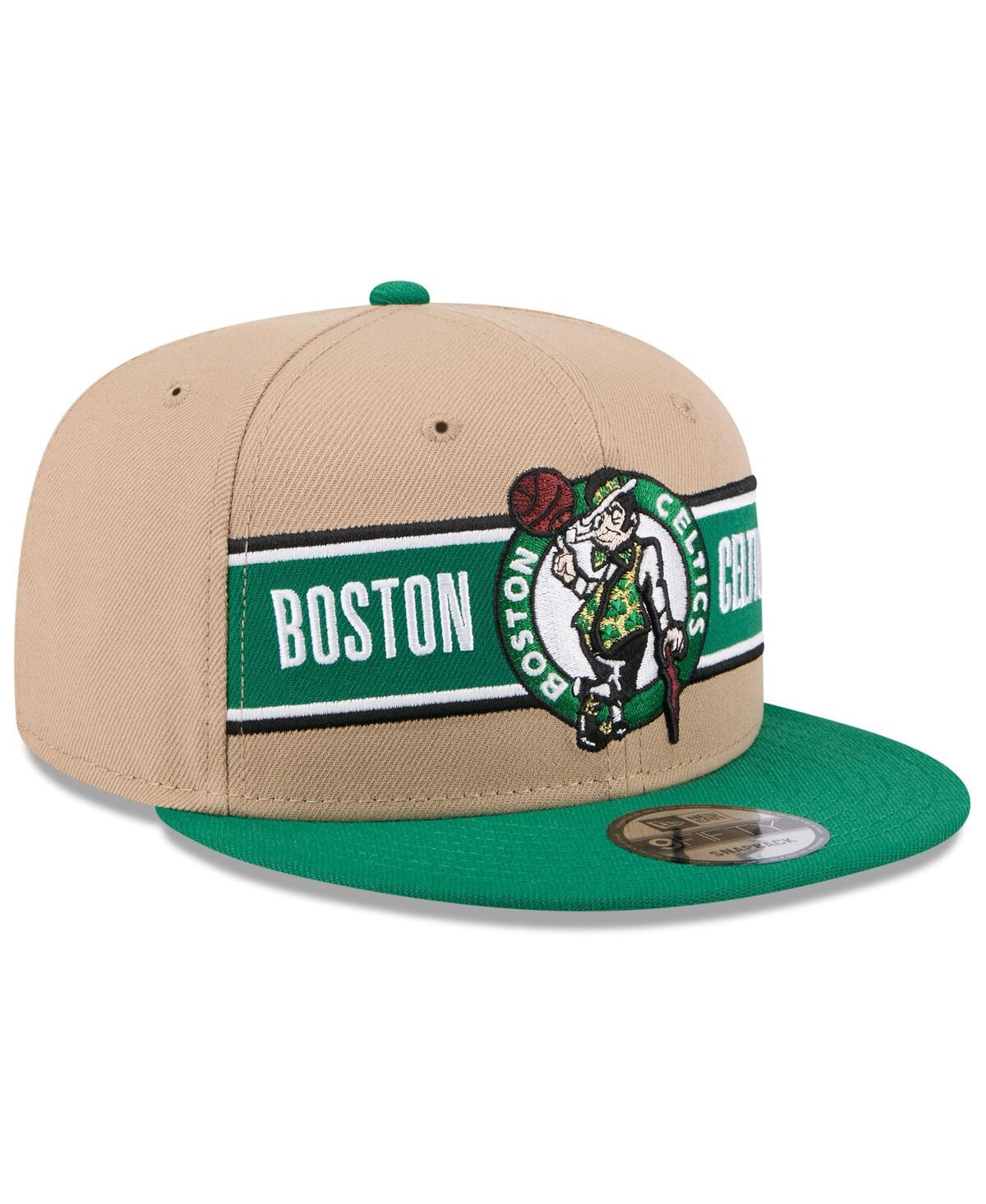 Shop New Era Men's Tan/kelly Green Boston Celtics 2024 Nba Draft 9fifty Snapback Hat