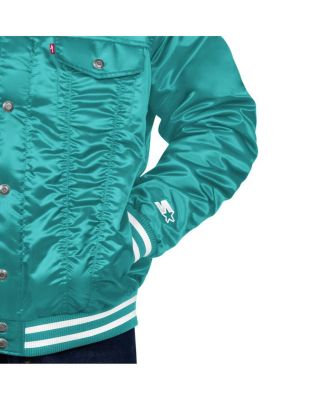 Levi’s x Starter Men's Aqua Miami Dolphins Silver Tab Trucker Full-Snap Jacket