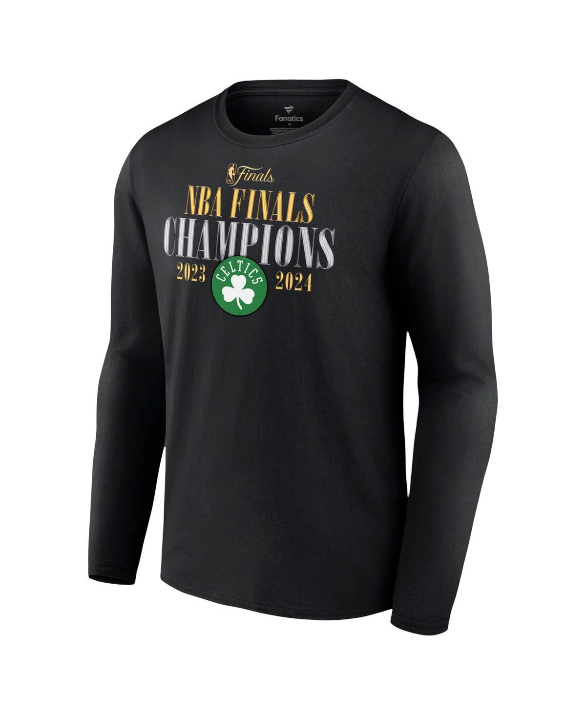 Fanatics Men's Black Boston Celtics 2024 Nba Finals Champions Fade Away Jumper Roster Signature Long Sleeve T In Black