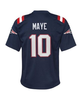 Big Boys and Girls Drake Maye Navy New England Patriots Player Game Jersey