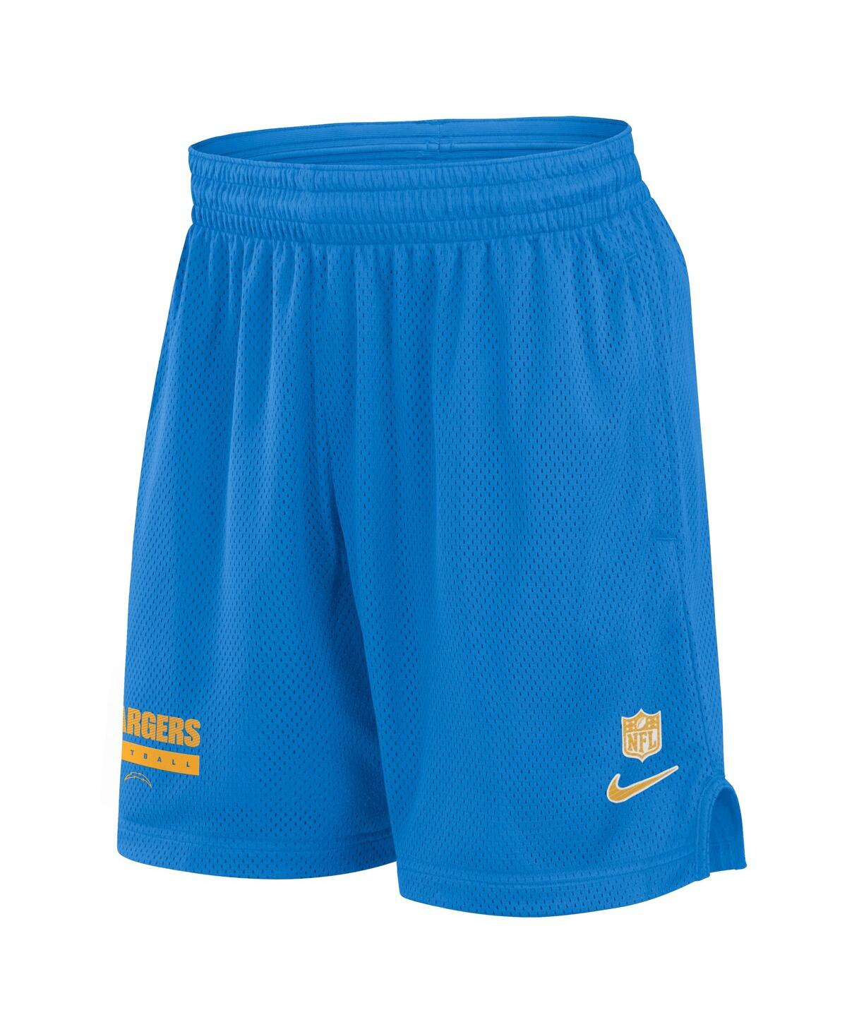 Nike Men'sLos Angeles Chargers 2024 Sideline Performance Mesh Shorts - Powder Blue, Gold
