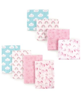 Soft Cotton Flannel Essentials 8 Burp Cloths & Receiving Wraps
