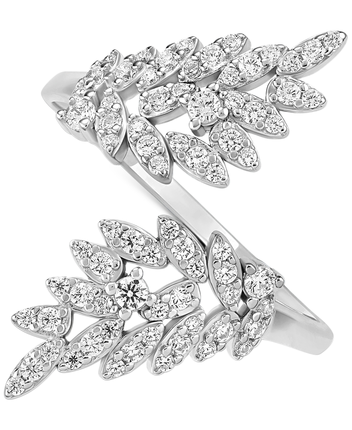 GIANI BERNINI CUBIC ZIRCONIA BYPASS STATEMENT RING IN STERLING SILVER, CREATED FOR MACY'S 