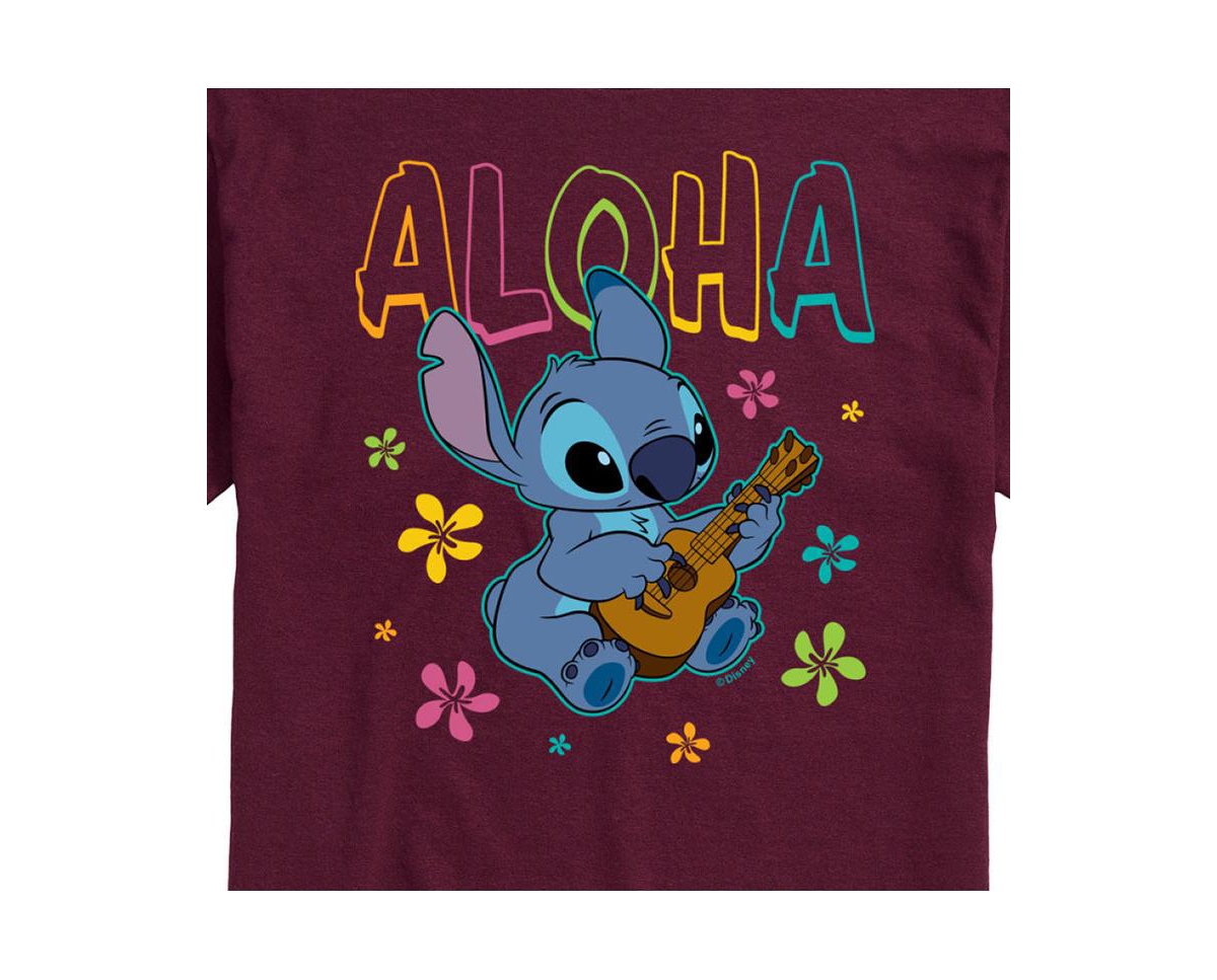 Airwaves Hybrid Apparel Lilo And Stitch Mens Short Sleeve Tee In Purple