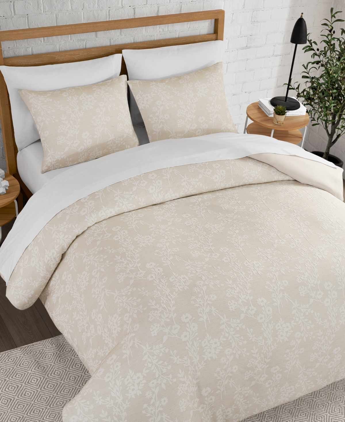 Lucky Brand Ava Floral Jacquard 3-pc. Duvet Cover Set, Full/queen In Beige Floral