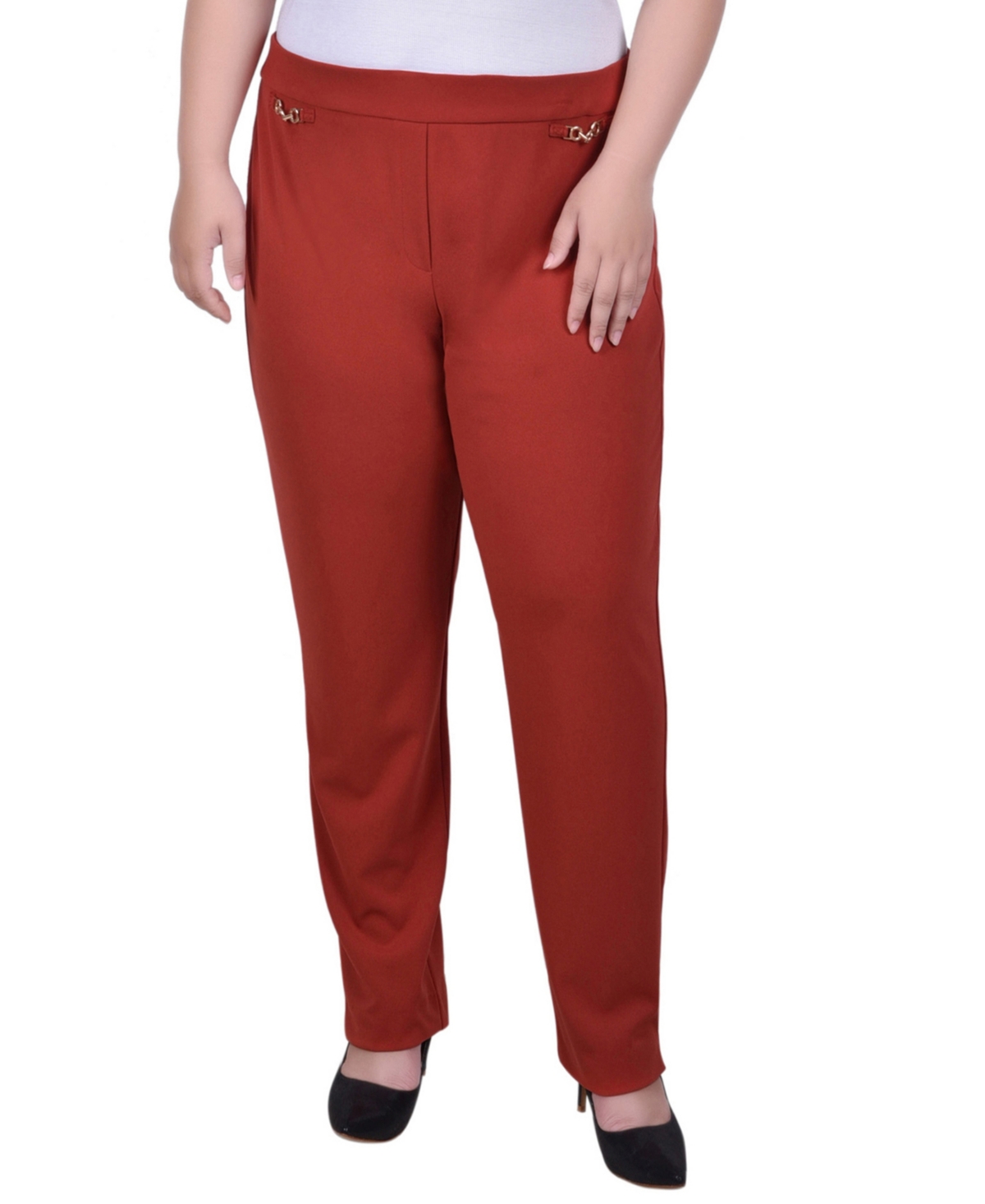 Ny Collection Plus Size Scuba Crepe Ankle Pant In Bossanova