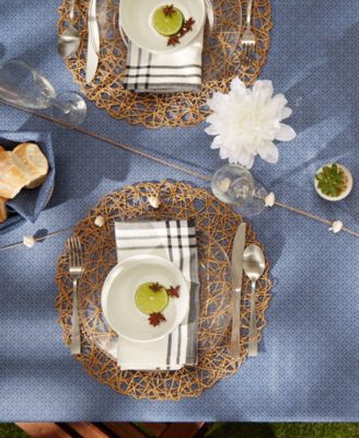 Tonal Lattice Print Outdoor Tablecloth, 60x84 Inches