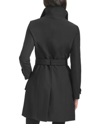 Petite Belted Long-Sleeve Wrap Coat