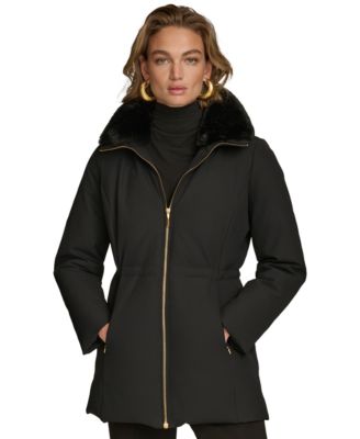 Women's Faux-Fur-Collar Short Puffer Coat