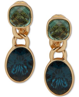 Anne Klein - Gold-Tone Stone Clip-On Drop Earrings