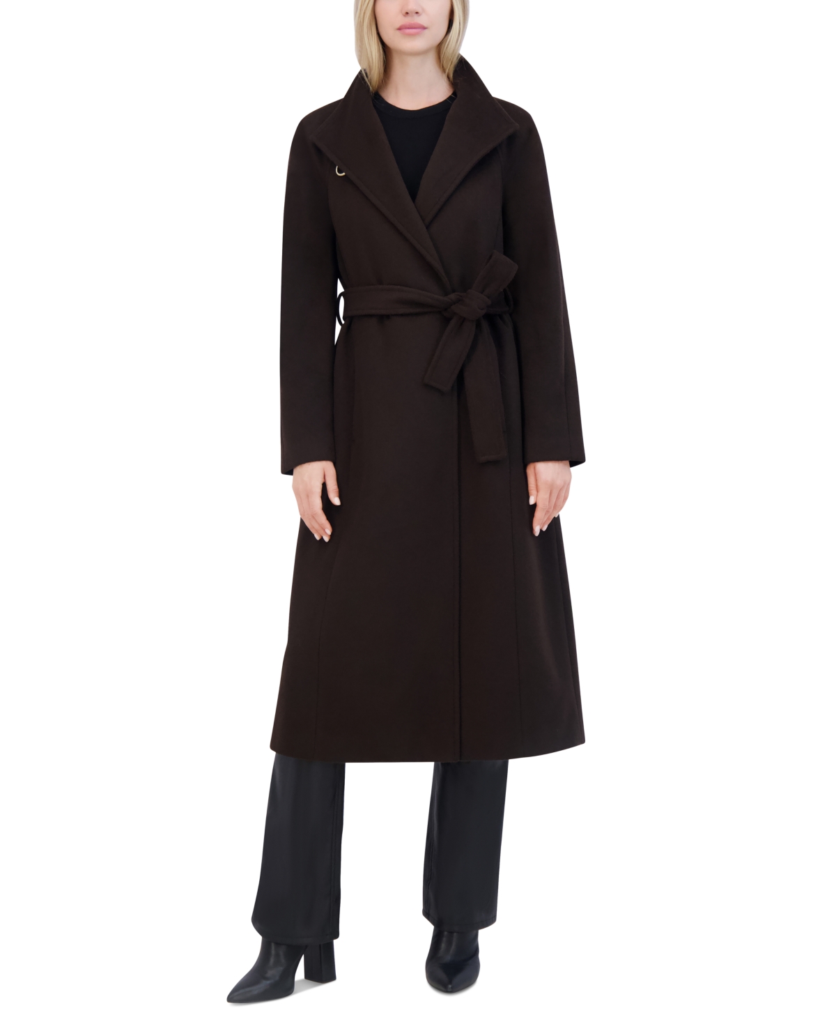 Tahari Women's Wing-Collar Embellished Toggle Coat