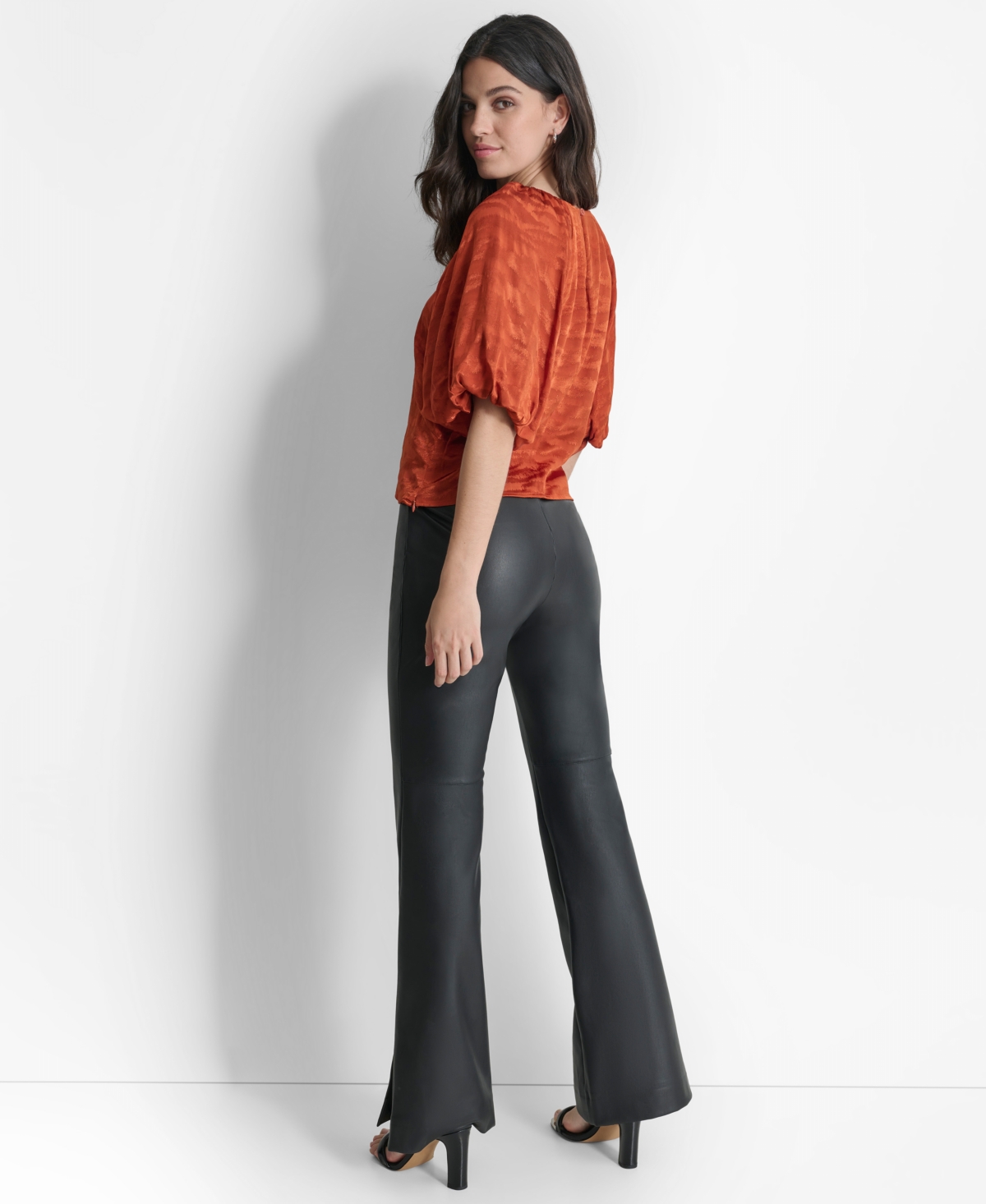 Dkny Women's Puff-Sleeve Jacquard Top -rus