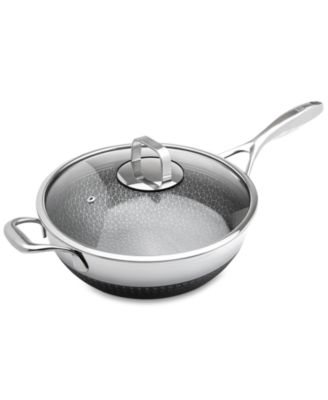 DiamondClad 12" Hybrid Nonstick Stainless Steel Wok with Lid