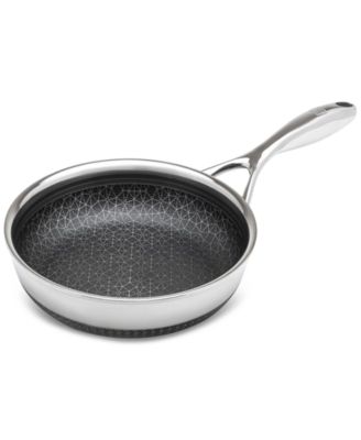 DiamondClad 8" Hybrid Nonstick Stainless Steel Frying Pan with Tempered Glass Lid