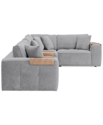 CLOSEOUT! Nycolle 6-Pc. Modular Fabric L-Shape Sectional with 1 Console, Created for Macy's