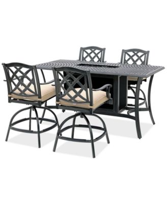 Wythburn 5-pc. Outdoor Bar Height Fire Pit Chat Set, Created for Macys