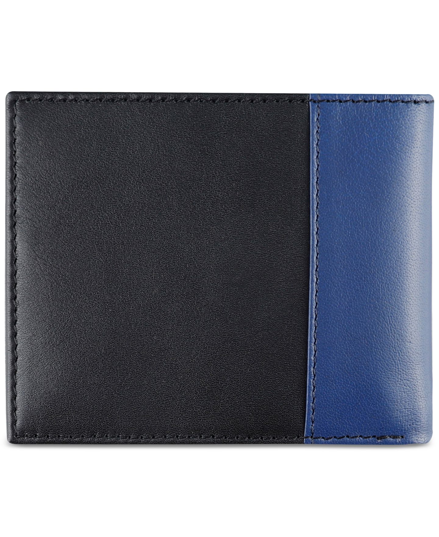 Мужской кошелёк Tommy Hilfiger RFID Pop Color Leather Bifold Wallet, цвет: Синий / Чёрный — фото 4