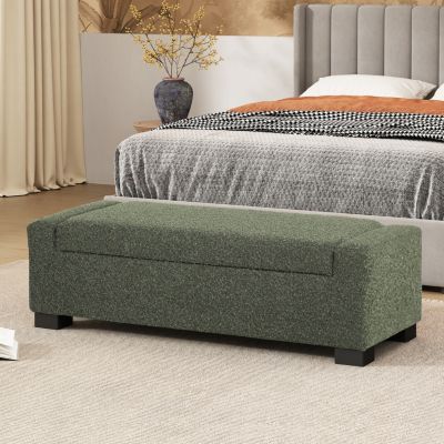 1 Count Stylish Fabric Storage Ottoman with Flip-Lid Top
