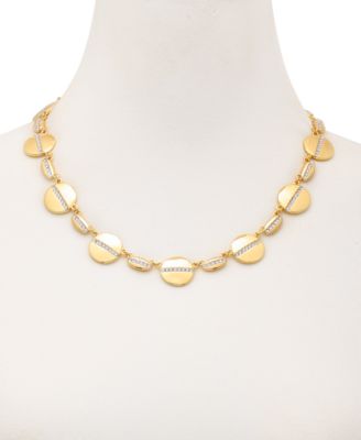 Gold-Tone Pav&eacute; Multi-Coin Statement Necklace, 18" + 2" extender
