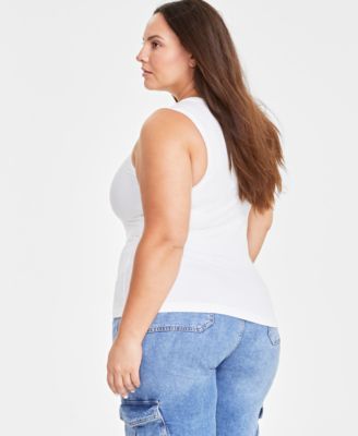 Trendy Plus Size Solid Ribbed Tank Top, Created for Macy's