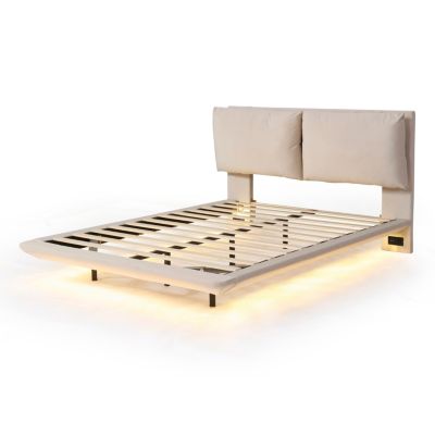 Streamdale Queen Size Platform Bed with USB Ports and Sensor Light