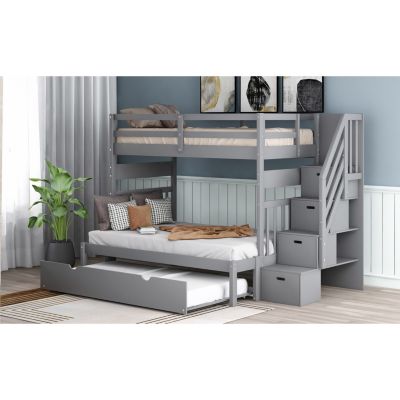 Streamdale Twin Over Twin/Full Bunk Bed With Twin Size Trundle